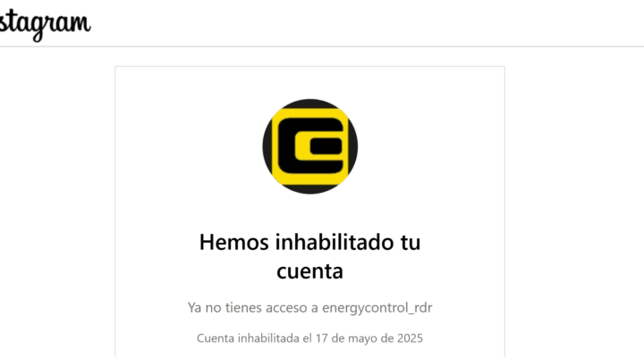 Cuenta de instagram inhabilitada