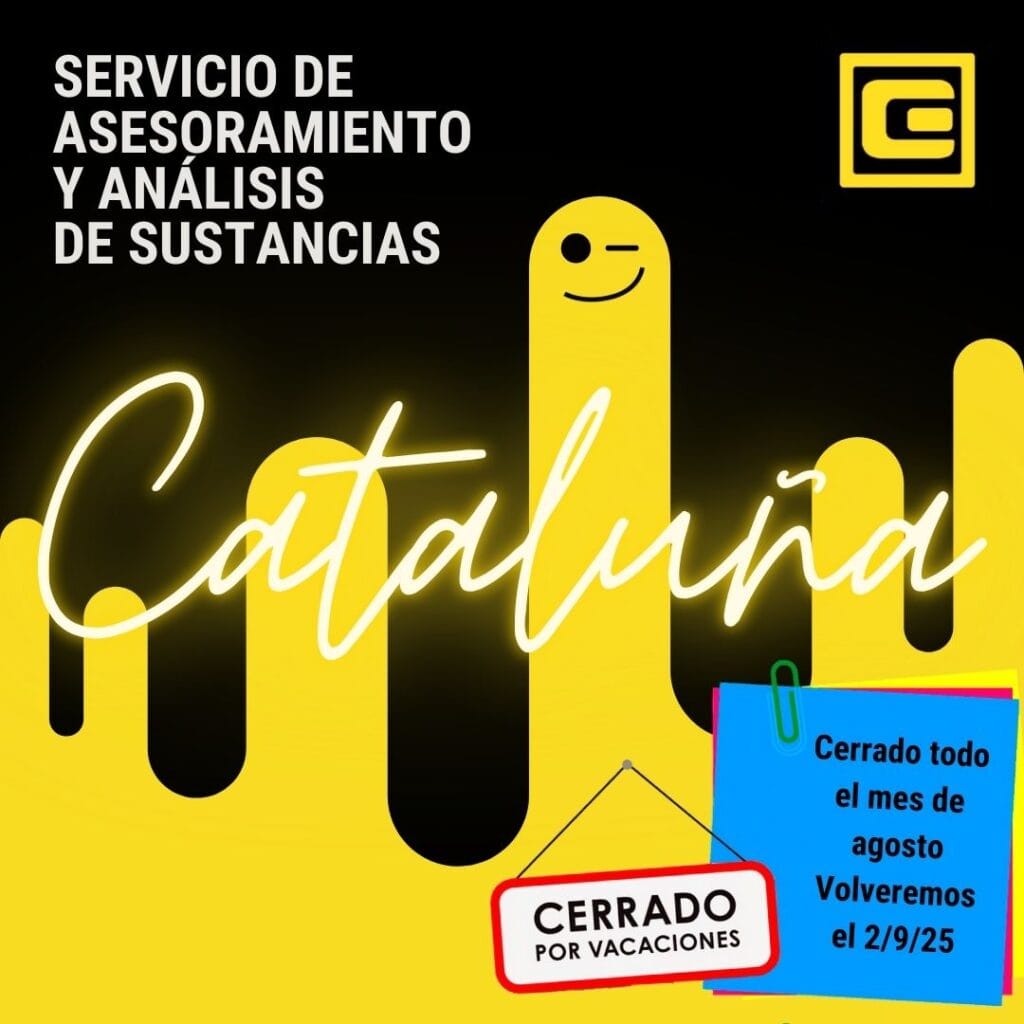 Fondo negro con ondas amarillas y texto sobre los días de cierre del servicio en verano en Cataluña