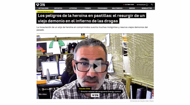 portada de la noticia sobre los riesgos de la heroína en comprimidos