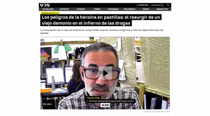 portada de la noticia sobre los riesgos de la heroína en comprimidos